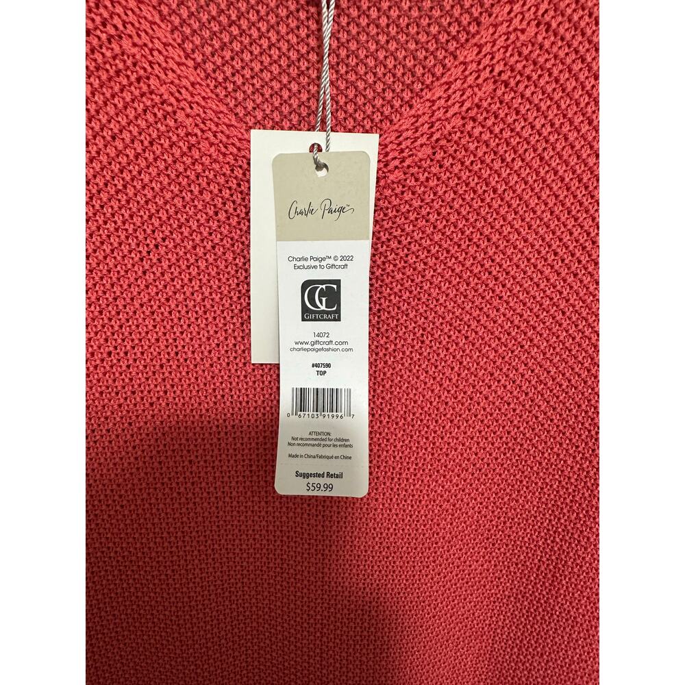 Charlie Paige Coral Top Size Large/XL Swim cover up vacation beach coastal - Picture 4 of 9